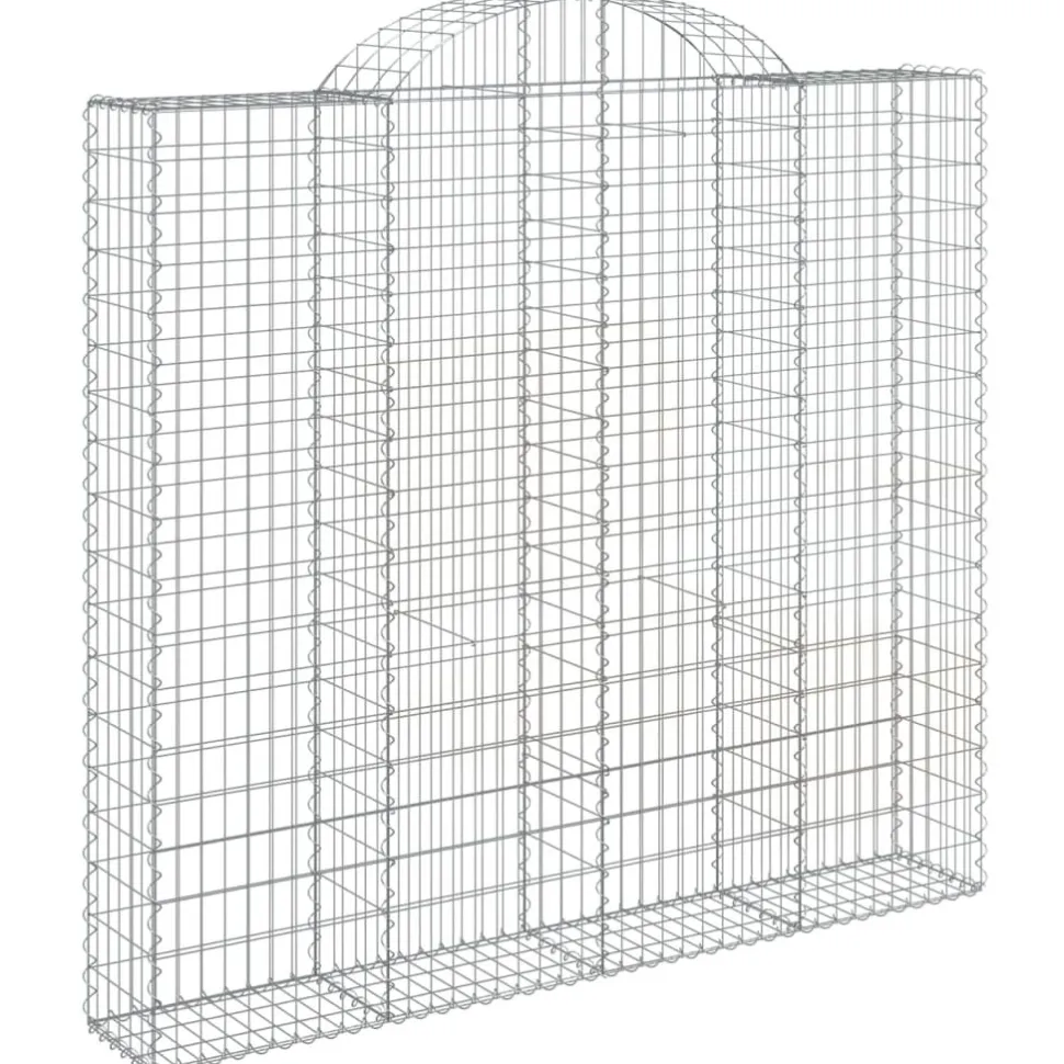 Kaareva kivikori 200x30x140/160 cm galvanoitu rauta (53487)