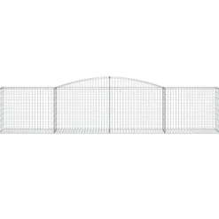 Kaareva kivikori 200x30x140/160 cm galvanoitu rauta (53487)