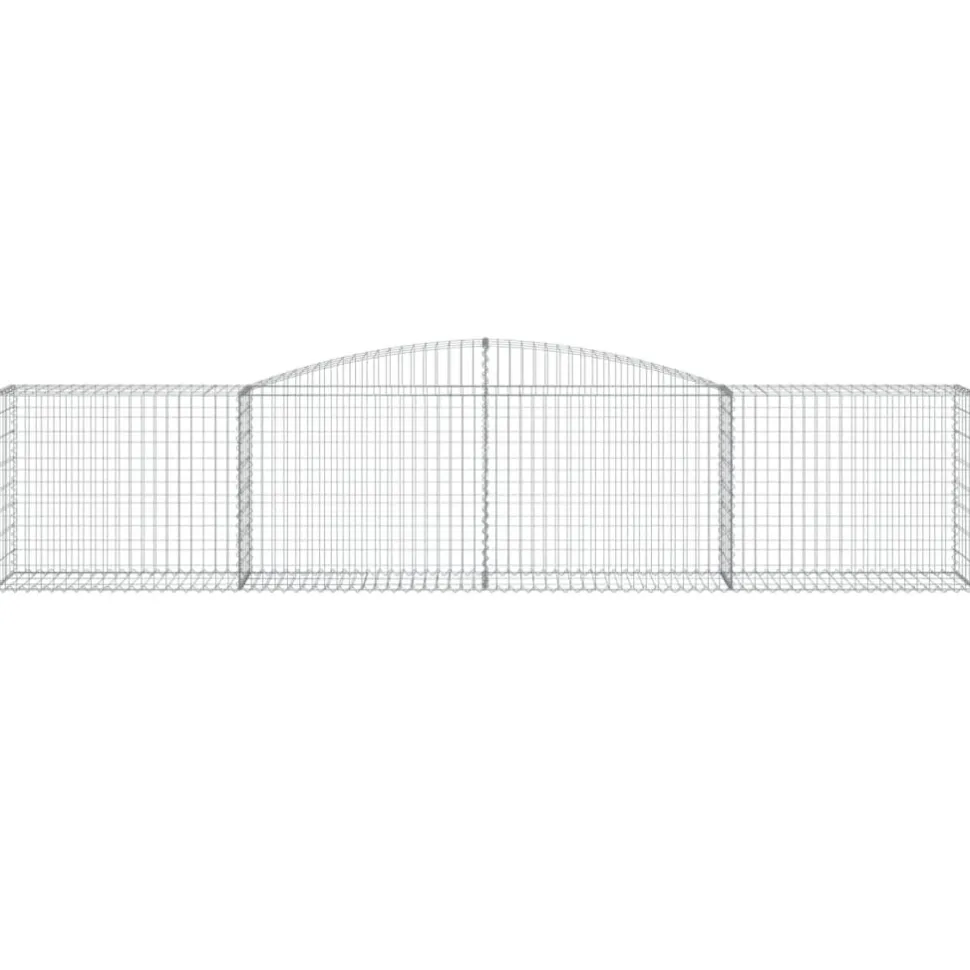 Kaareva kivikori 200x30x140/160 cm galvanoitu rauta (53487)