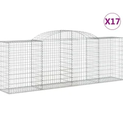 Kaareva kivikori 200x30x140/160 cm galvanoitu rauta (53487)