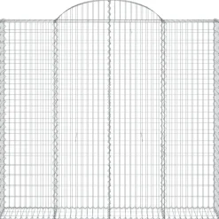 Kaareva kivikori 200x30x140/160 cm galvanoitu rauta (53487)
