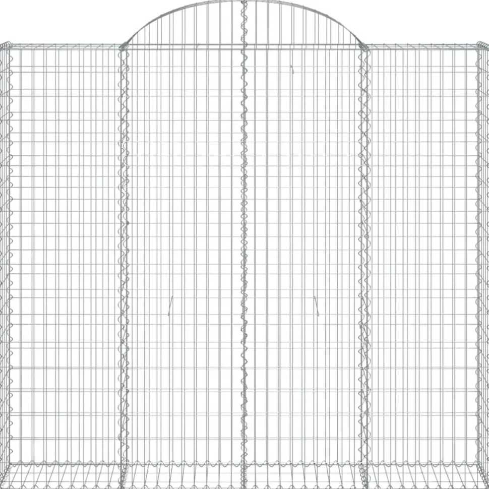 Kaareva kivikori 200x30x140/160 cm galvanoitu rauta (53487)