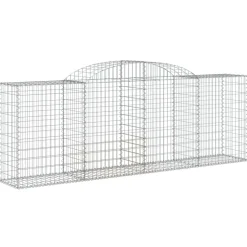Kaareva kivikori 200x30x140/160 cm galvanoitu rauta (53487)