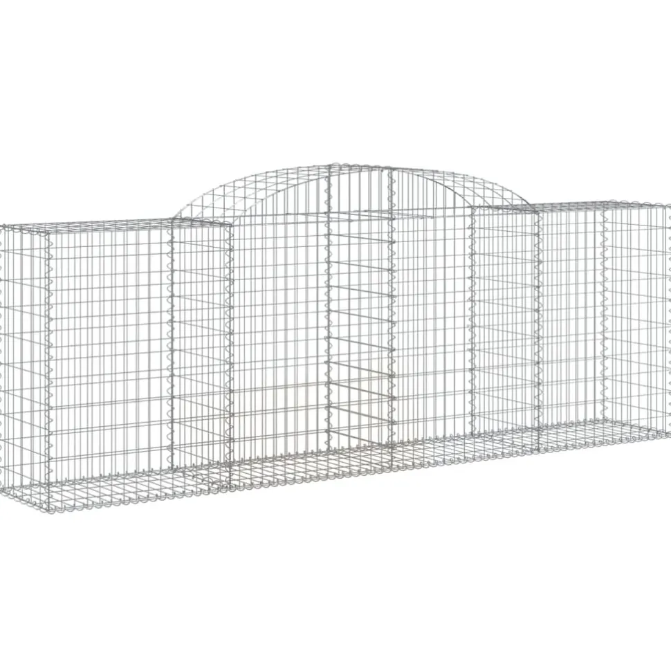 Kaareva kivikori 200x30x140/160 cm galvanoitu rauta (53487)