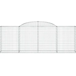 Kaareva kivikori 200x30x140/160 cm galvanoitu rauta (53487)