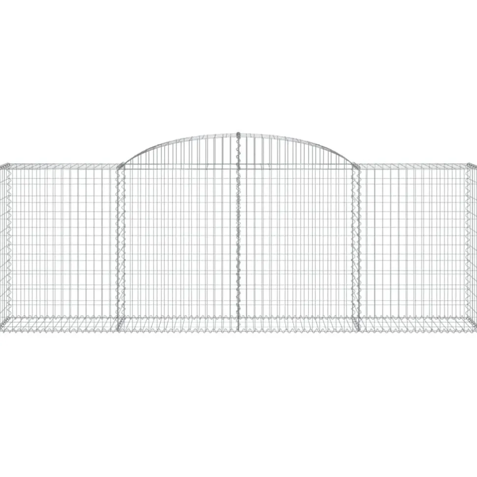 Kaareva kivikori 200x30x140/160 cm galvanoitu rauta (53487)