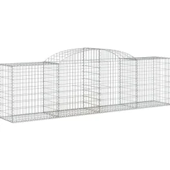 Kaareva kivikori 200x30x140/160 cm galvanoitu rauta (53487)