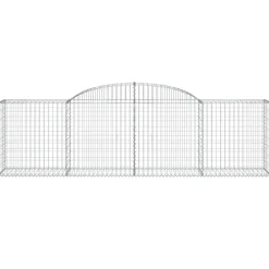 Kaareva kivikori 200x30x140/160 cm galvanoitu rauta (53487)