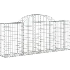 Kaareva kivikori 200x30x140/160 cm galvanoitu rauta (53487)