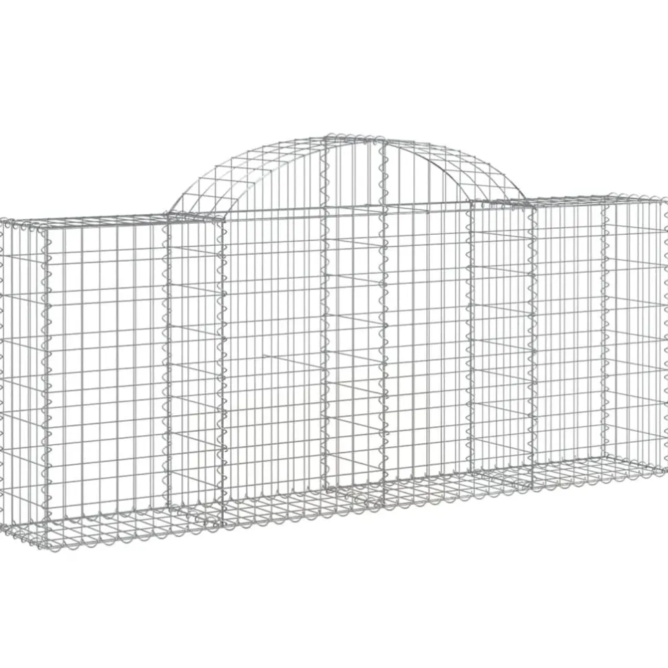 Kaareva kivikori 200x30x140/160 cm galvanoitu rauta (53487)