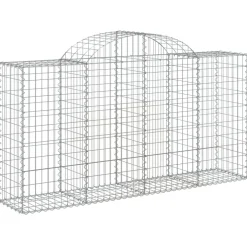 Kaareva kivikori 200x30x140/160 cm galvanoitu rauta (53487)