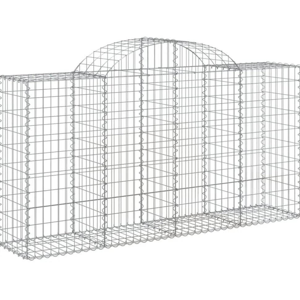 Kaareva kivikori 200x30x140/160 cm galvanoitu rauta (53487)
