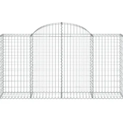 Kaareva kivikori 200x30x140/160 cm galvanoitu rauta (53487)