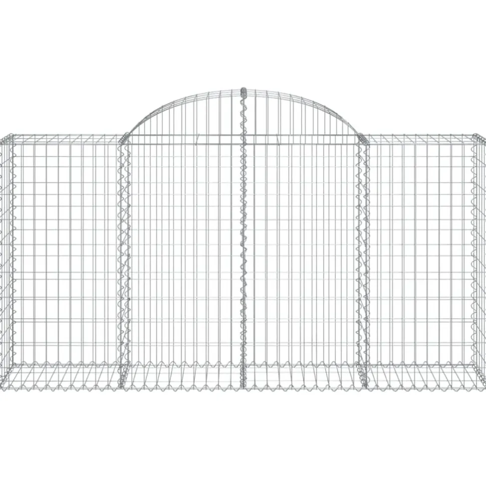 Kaareva kivikori 200x30x140/160 cm galvanoitu rauta (53487)