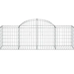 Kaareva kivikori 200x30x140/160 cm galvanoitu rauta (53487)
