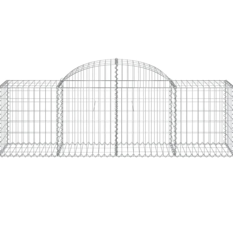 Kaareva kivikori 200x30x140/160 cm galvanoitu rauta (53487)