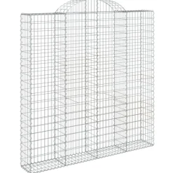 Kaareva kivikori 200x30x140/160 cm galvanoitu rauta (53487)