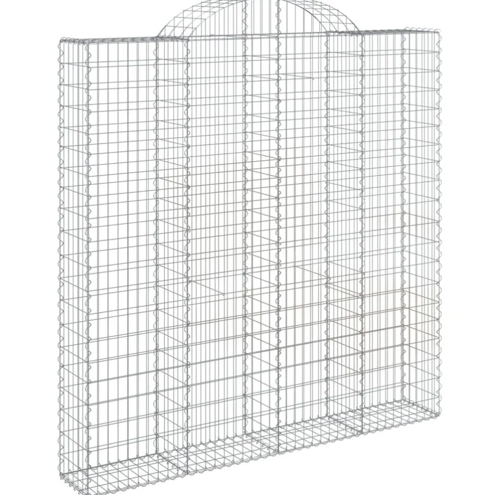Kaareva kivikori 200x30x140/160 cm galvanoitu rauta (53487)