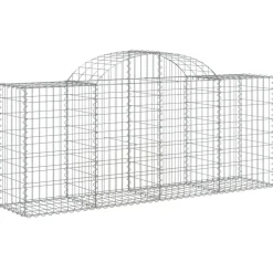 Kaareva kivikori 200x30x140/160 cm galvanoitu rauta (53487)