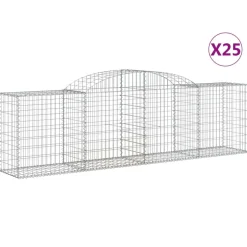 Kaareva kivikori 200x30x140/160 cm galvanoitu rauta (53487)