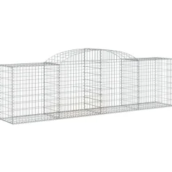 Kaareva kivikori 200x30x140/160 cm galvanoitu rauta (53487)