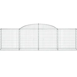 Kaareva kivikori 200x30x140/160 cm galvanoitu rauta (53487)