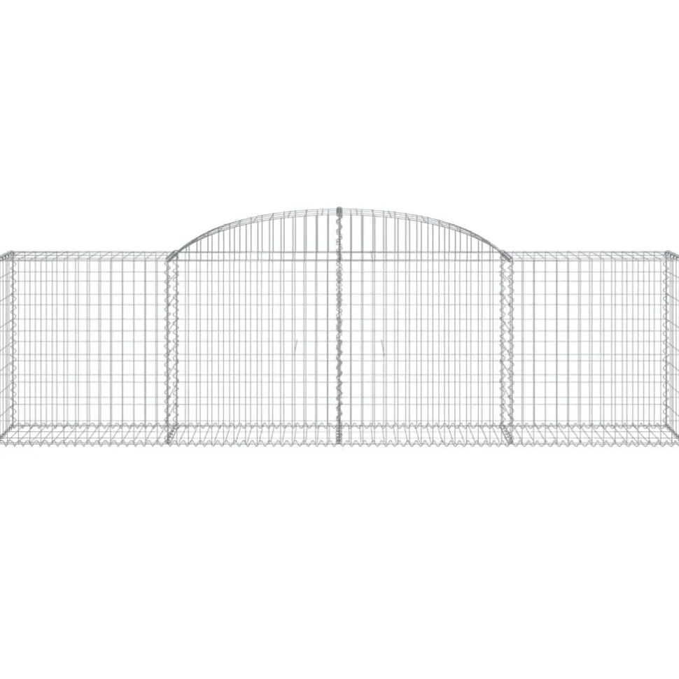 Kaareva kivikori 200x30x140/160 cm galvanoitu rauta (53487)