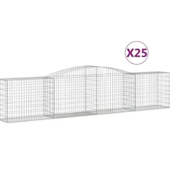 Kaareva kivikori 200x30x140/160 cm galvanoitu rauta (53487)