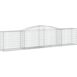 Kaareva kivikori 200x30x140/160 cm galvanoitu rauta (53487)
