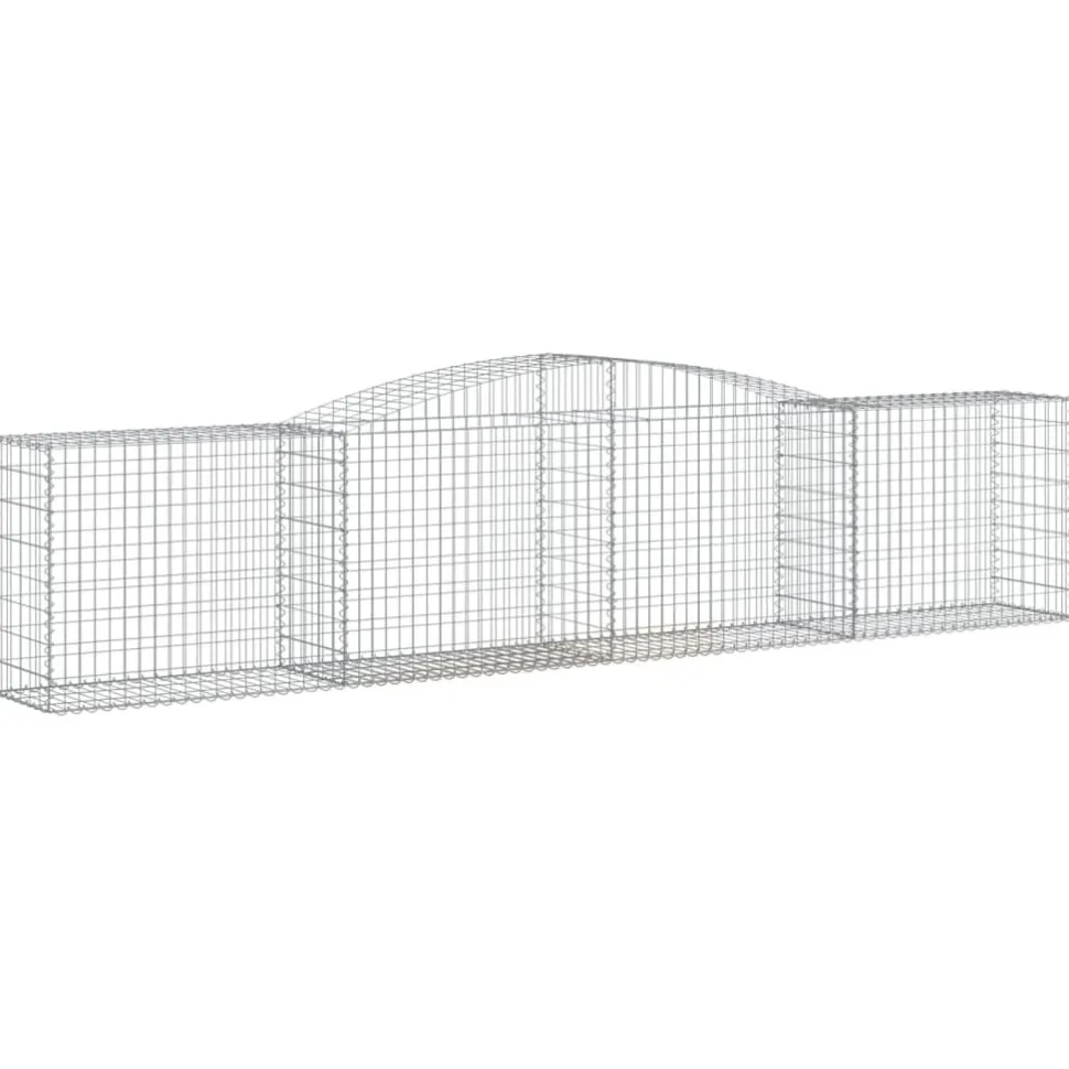 Kaareva kivikori 200x30x140/160 cm galvanoitu rauta (53487)
