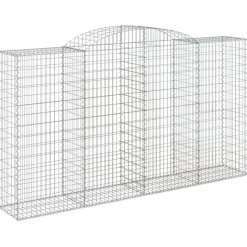 Kaareva kivikori 200x30x140/160 cm galvanoitu rauta (53487)