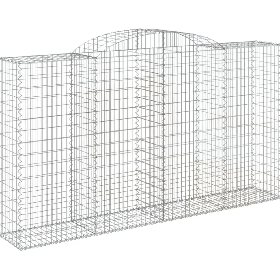 Kaareva kivikori 200x30x140/160 cm galvanoitu rauta (53487)