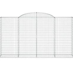 Kaareva kivikori 200x30x140/160 cm galvanoitu rauta (53487)