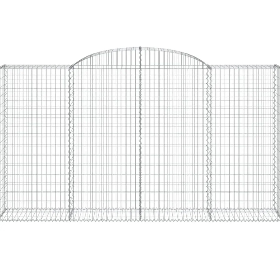 Kaareva kivikori 200x30x140/160 cm galvanoitu rauta (53487)