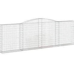 Kaareva kivikori 200x30x140/160 cm galvanoitu rauta (53487)