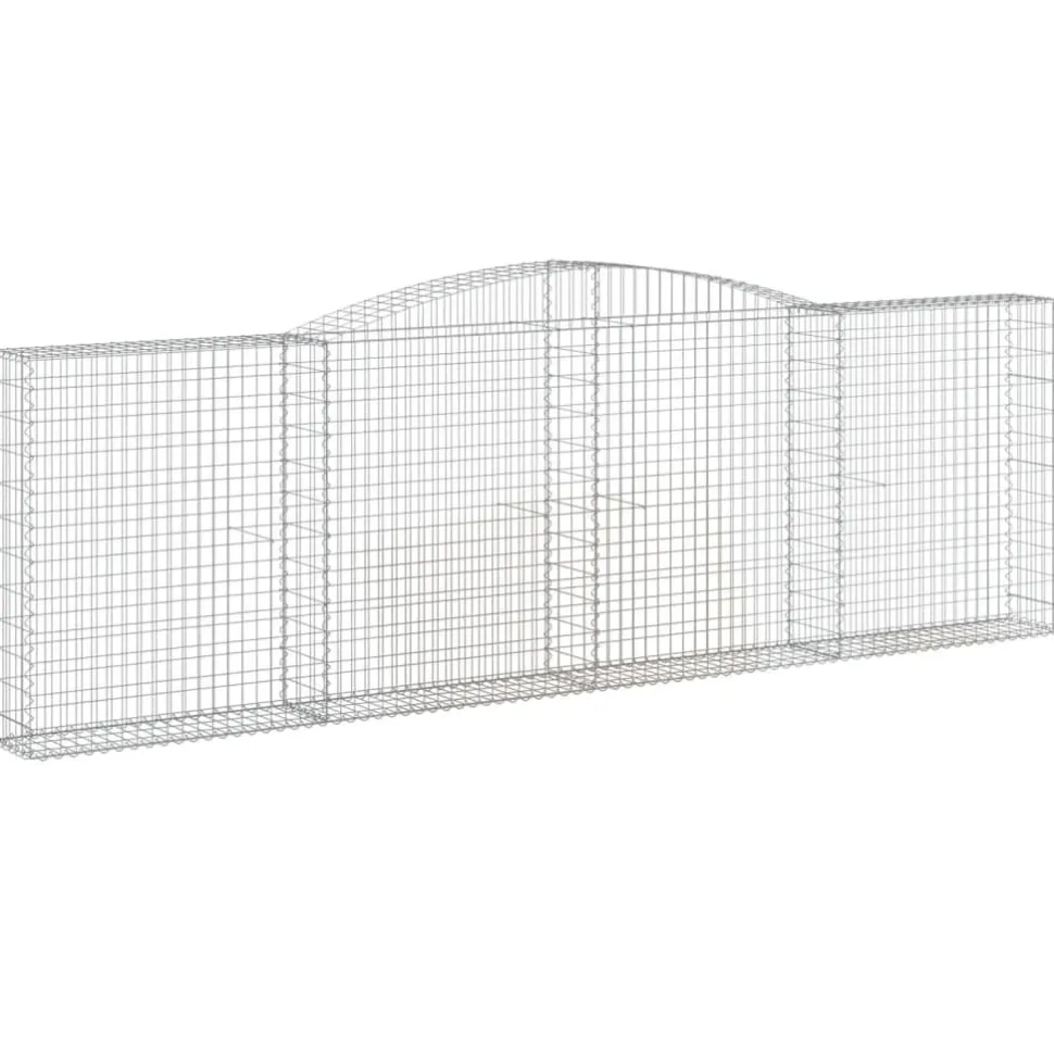 Kaareva kivikori 200x30x140/160 cm galvanoitu rauta (53487)