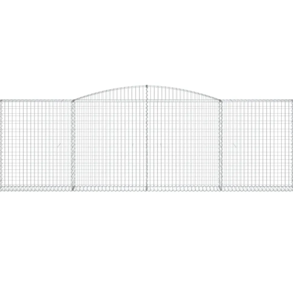 Kaareva kivikori 200x30x140/160 cm galvanoitu rauta (53487)
