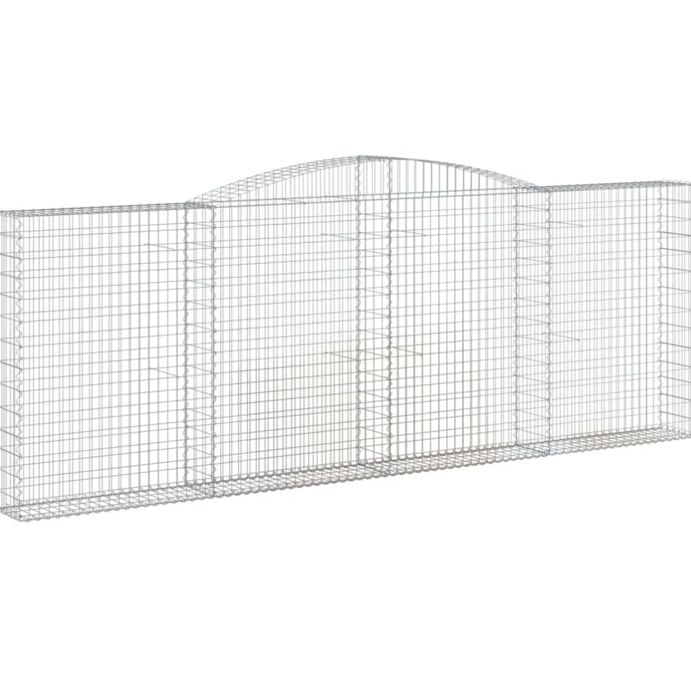 Kaareva kivikori 200x30x140/160 cm galvanoitu rauta (53487)
