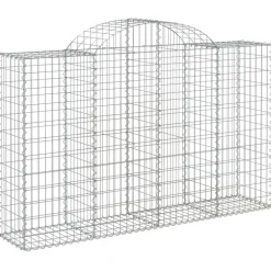 Kaareva kivikori 200x30x140/160 cm galvanoitu rauta (53487)