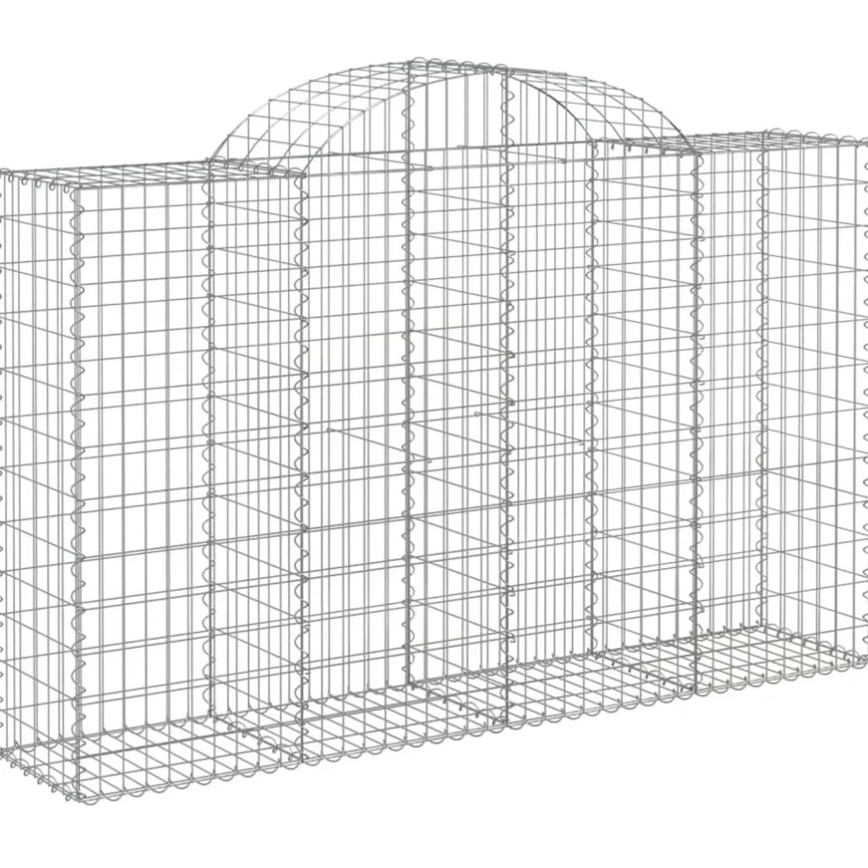 Kaareva kivikori 200x30x140/160 cm galvanoitu rauta (53487)