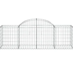 Kaareva kivikori 200x30x140/160 cm galvanoitu rauta (53487)
