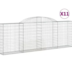 Kaareva kivikori 200x30x140/160 cm galvanoitu rauta (53487)