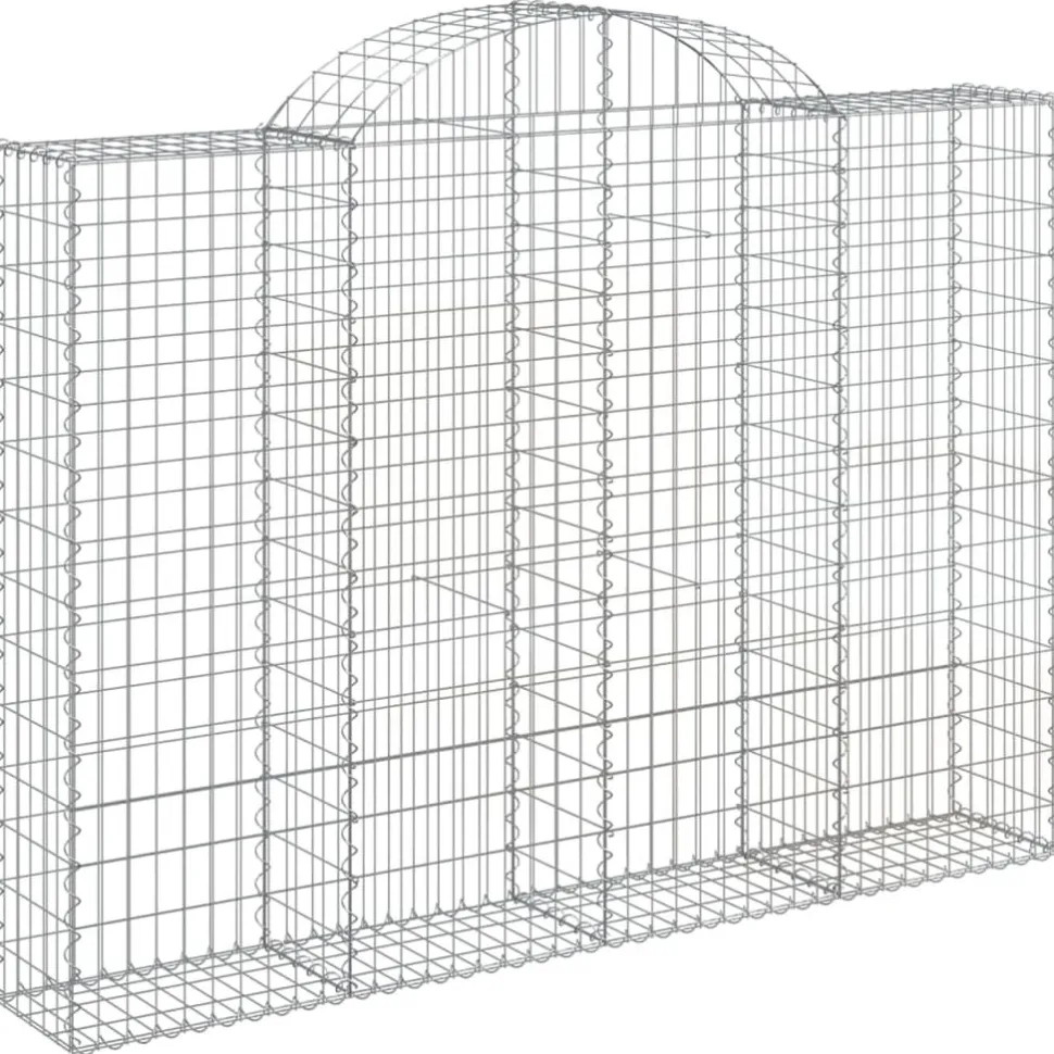 Kaareva kivikori 200x30x140/160 cm galvanoitu rauta (53487)