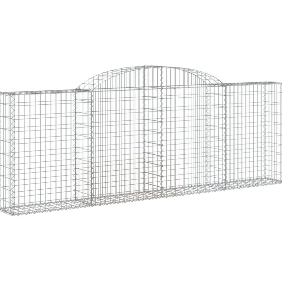 Kaareva kivikori 200x30x140/160 cm galvanoitu rauta (53487)