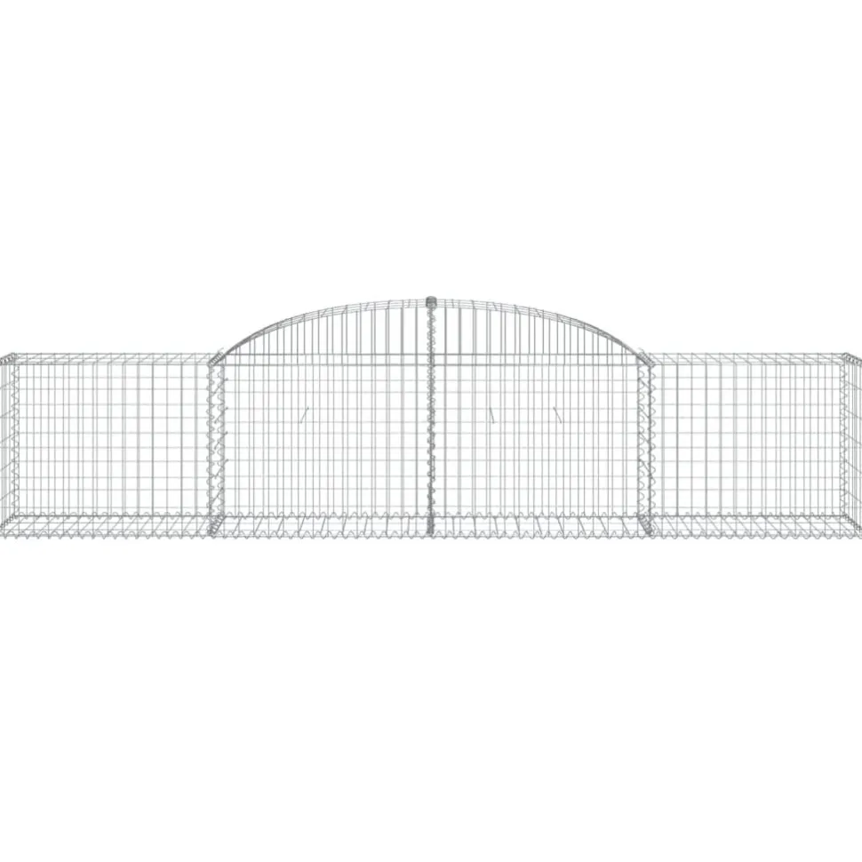 Kaareva kivikori 200x30x140/160 cm galvanoitu rauta (53487)