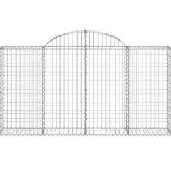 Kaareva kivikori 200x30x140/160 cm galvanoitu rauta (53487)