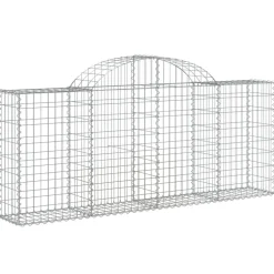 Kaareva kivikori 200x30x140/160 cm galvanoitu rauta (53487)
