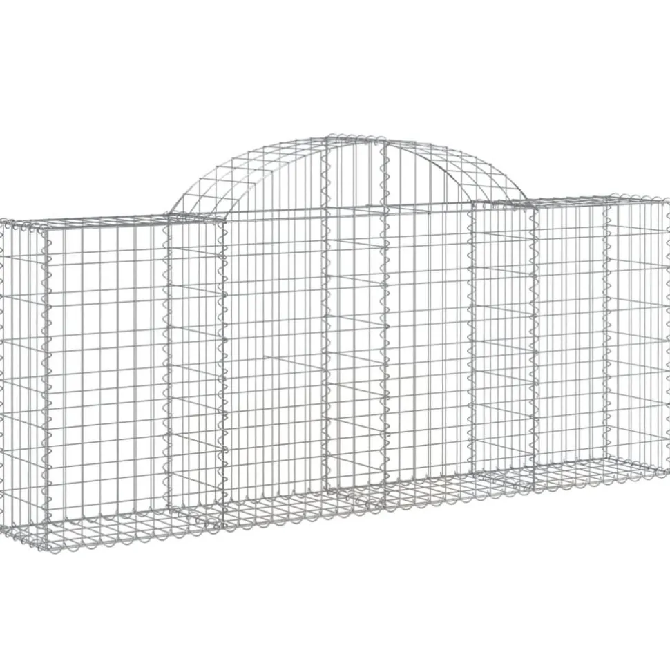 Kaareva kivikori 200x30x140/160 cm galvanoitu rauta (53487)