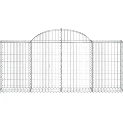 Kaareva kivikori 200x30x140/160 cm galvanoitu rauta (53487)