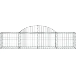 Kaareva kivikori 200x30x140/160 cm galvanoitu rauta (53487)